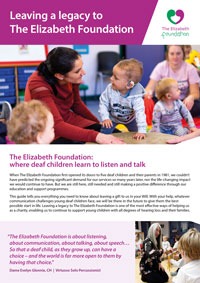 The Elizabeth Foundation's Legacy leaflet